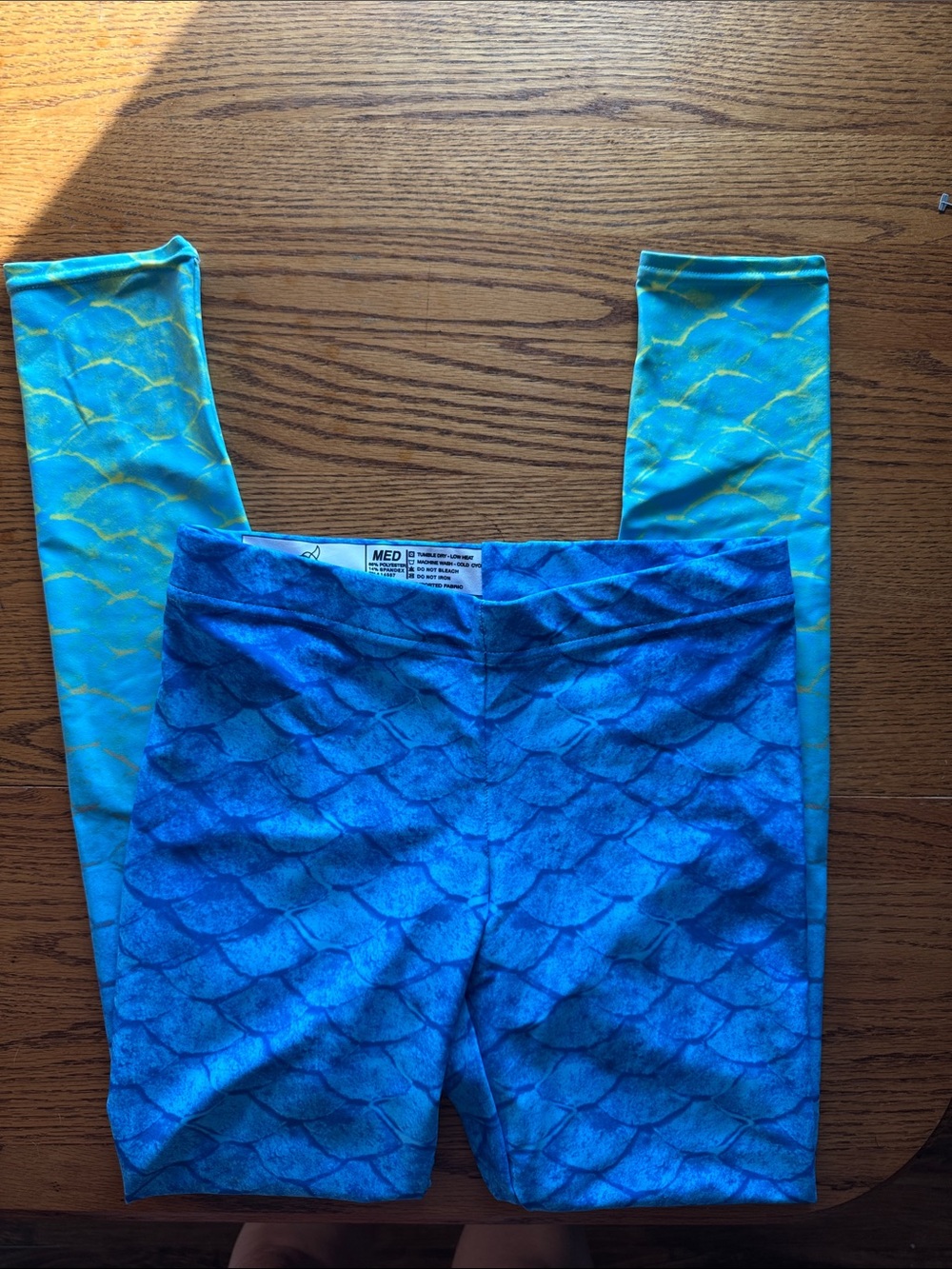 Skylit Blue and Aqua Scale-Print Leggings